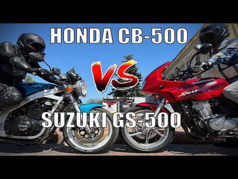 Видео: Гоняем по Чернигову на Honda CB-500 vs Suzuki GS-500