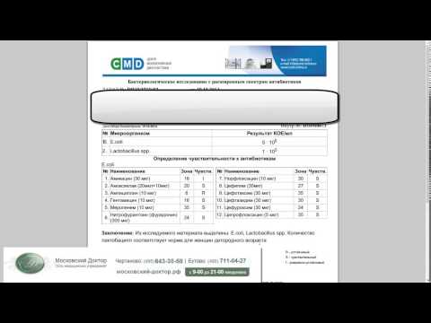 Видео: Бактериолоигическое исследование с определением чуствительности к антибиотикам
