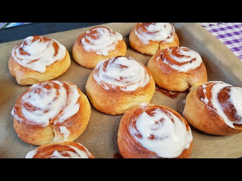 Видео: Творожные  СИННАБОНЫ. Самые ВКУСНЫЕ булочки с КОРИЦЕЙ. Cinnamon Rolls | kitchenice