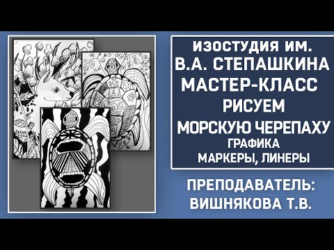 Видео: Мастер-класс «МОРСКАЯ ЧЕРЕПАХА. Графика. Маркер, линеры».
