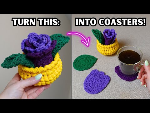 Видео: Учебное пособие по вязанию подставки для цветочного горшка-тюльпана крючком 🌷
