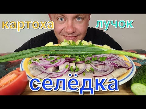 Видео: МУКБАНГ. ОБЖОР. СЕЛЁДКА С КРАСНЫМ ЛУЧКОМ+ КАРТОХА + РЕДИСКА.