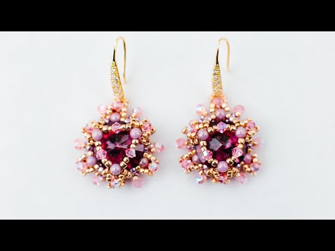 Видео: Новое оплетение риволи 14 мм. Серьги (Часть 2/2)