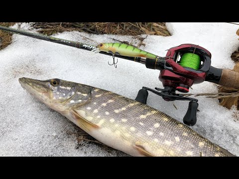 Видео: Зимний твичинг на реке | Щука на воблеры зимой | Первая рыбалка 2023