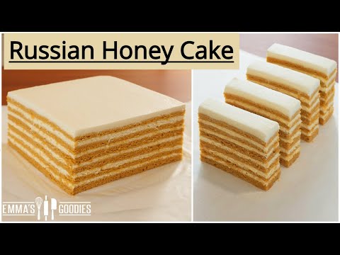Видео: Medovik RUSSIAN HONEY CAKE Recipe ( медового торта )