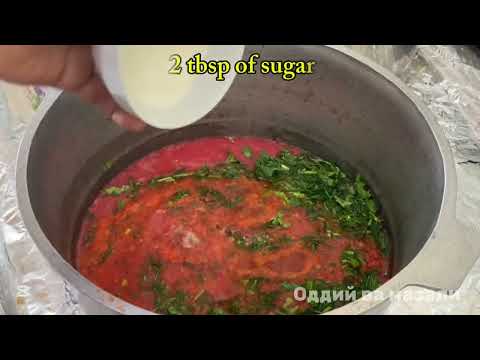 Видео: #recipe #дунган қалампирни помидор шарбатида қишга ёпамиз.