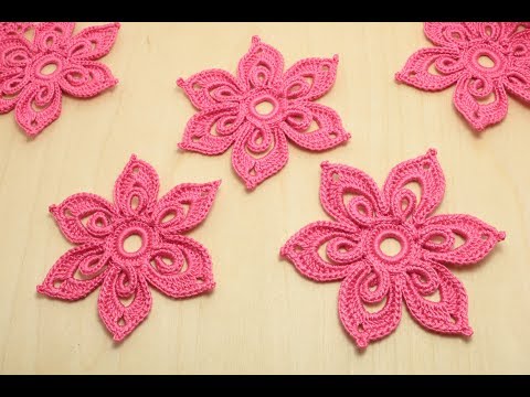 Видео: ЦВЕТОК крючком с объемной серединкой Flower for Irish lace - How to crochet flower