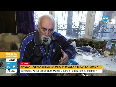 Видео: Крадци пребиха възрастен мъж за 60 лв и убиха кучето му - Здравей, България (13.12.2022)
