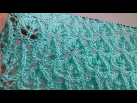 Видео: Ажурные листочки Любимки спицами