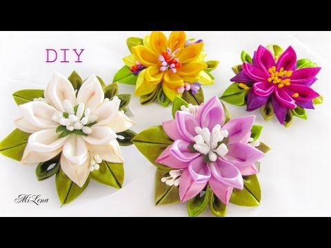 Видео: ЗАЖИМЫ ДЛЯ ВОЛОС, МК / DIY Kanzashi Hair Clip