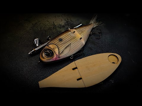 Видео: Аэрография рисунка Gizzard Shad на самодельной приманке Glide Bait
