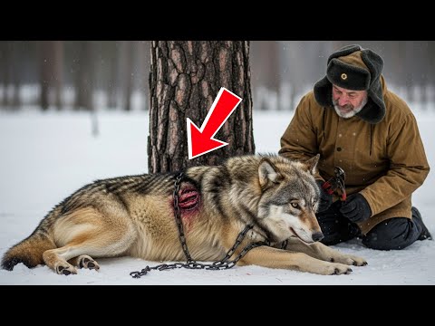 Видео: Старый охотник нашёл волка, прикованного цепью к дереву — дальше случилось невероятное