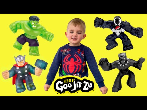 Видео: Герои Гуджитсу Марвел Тор Халк Веном Чёрная Пантера Goo Jit Zu Marvel