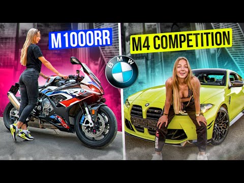 Видео: Девушки от них без ума! Настоящие М-ки BMW M1000RR и M4 Competition