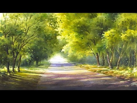 Видео: "Чувство весны" Акварельная пейзажная живопись