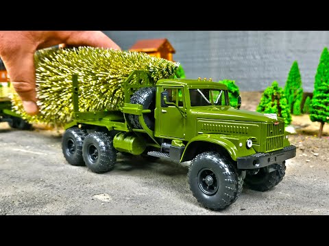 Видео: Модель грузовика КРАЗ ЛЕСОВОЗ масштаб 1/43. Про машинки.