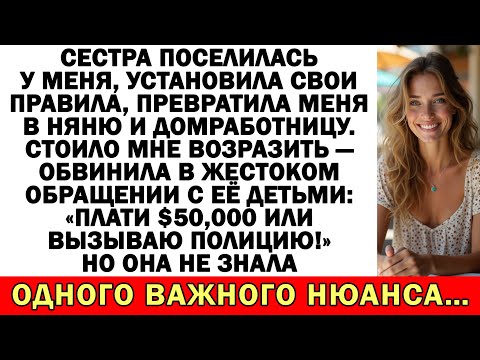 Видео: Сестра поселилась у меня и сделала из меня служанку. Стоило возразить — обвинила меня...