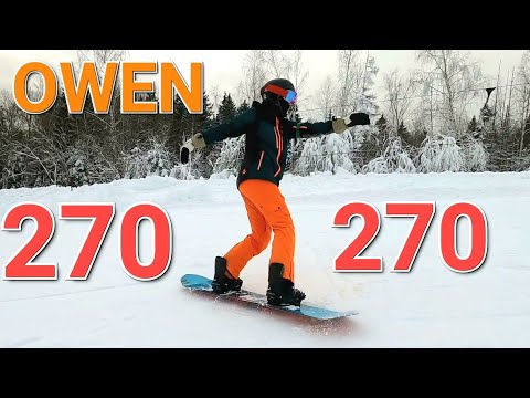 Видео: Популярный у ЯПОНЦЕВ флэт фристайл элемент на сноуборде! OWEN 270/270 Открытие сезона! ЯПОНАФЛЭТ #1