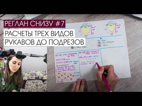 Видео: Реглан снизу #7. Расчеты трех видов рукавов до подрезов