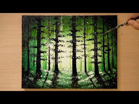 Видео: Как нарисовать густой лес | Техника покраски нержавеющей стали и алюминия