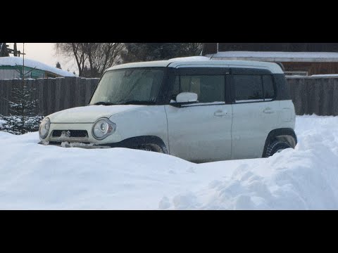 Видео: Suzuki Hustler in deep snow. Кей-кар в глубоком снегу, почти целина!