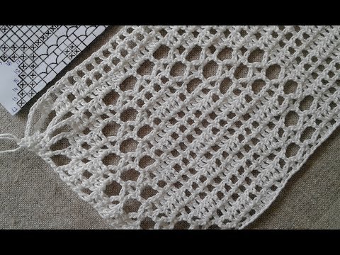 Видео: Топ крючком (филейное вязание). Часть 5. Вяжем образец 10-12 ряды.