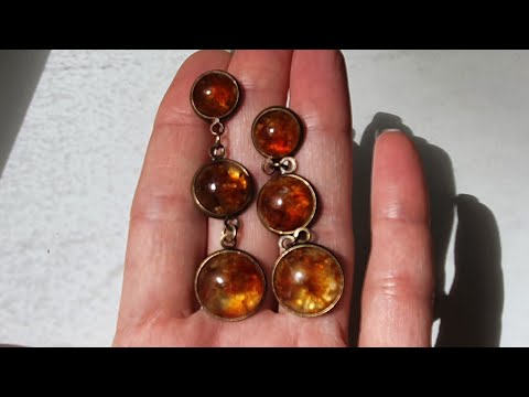 Видео: Кабошоны из янтарной крошки. Тестирую УФ-смолу.