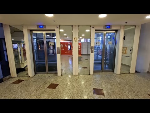 Видео: 2 прозрачных лифта OTIS Gen2 2015 года 1275кг 17 пассажиров @ ТЦ Азриэли Хайфа, Хайфа, Израиль
