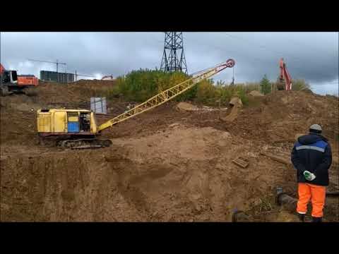 Видео: Старый экскаватор Драглайн ЭО5111б.  Хитачи курят в сторонке.