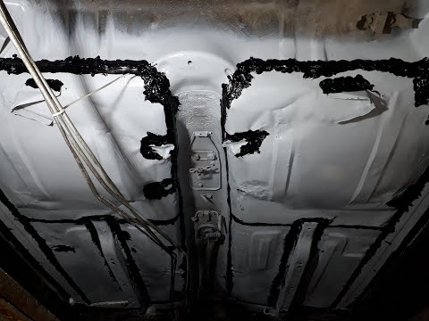 Видео: Обработка кузова,после замены днища.Шовный герметик на пороги.Мазда626ЖЦ.