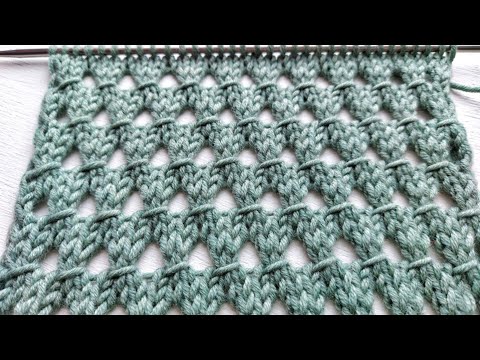 Видео: Стильный ажурный узор для джемпера, шарфа 💥❤ Очень легки и простой в вязании