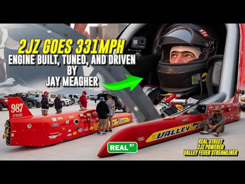 Видео: БЫСТРЫЙ 2JZ Valley Fever Streamliner разгоняется до 331 мили в час!! (Новый рекорд)