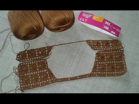 Видео: Платье крючком "Квадратики" (платье №6 из опроса). Часть 3.