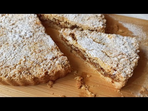 Видео: Пирог с ореховой начинкой и песочной крошкой – вкусный и легкий рецепт!