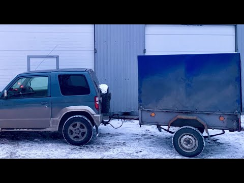 Видео: ММС Паджеро Мини - потянет ли прицеп???