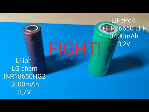 Видео: 18650Li-Ion проти 26650 Lifepo4