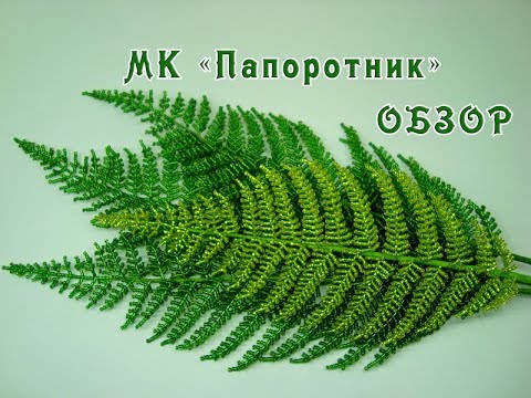 Видео: Обзор МК «Папоротник из бисера». // Как сплести папоротник из бисера. // Bead fern.
