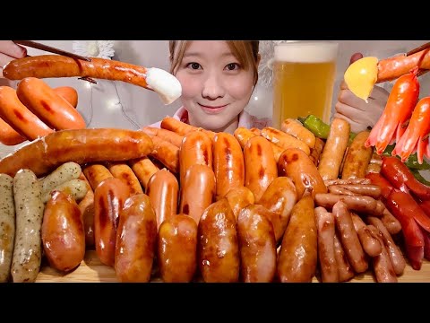 Видео: ASMR различные колбасы Пиво【русские субтитры】【Mukbang/ Eating Sounds】