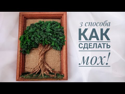 Видео: Decor is handmade. 3 ways to make moss! 3 СПОСОБА КАК СДЕЛАТЬ МОХ! ДЕЛАЕМ 3D КАРТИНУ!