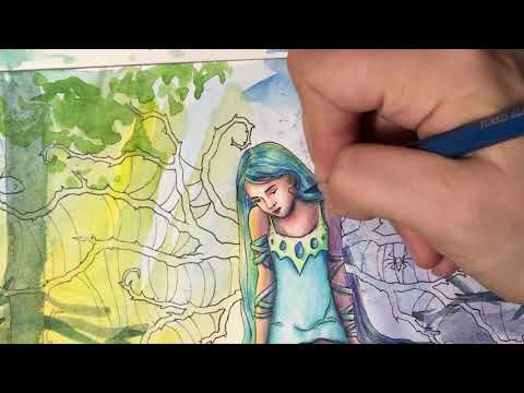 Видео: DragonTales Speedcoloring. Раскрашиваю "Драконьи сказки"  Акварель, карандаши, гуашь