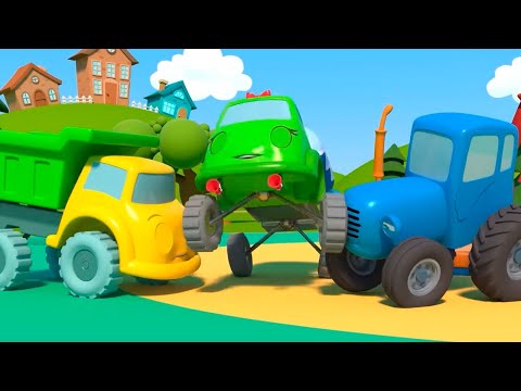 Видео: Синий трактор на детской площадке: ОН ПЕРВЫЙ НАЧАЛ! -мультфильм для детей
