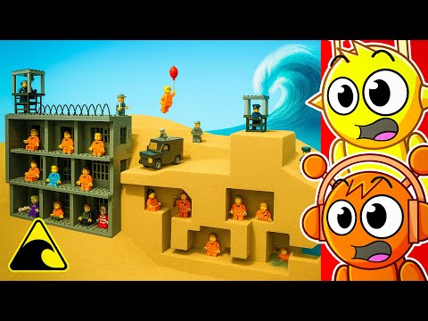 Видео: Реакция на катастрофическое затопление тюрьмы LEGO. Цунами!