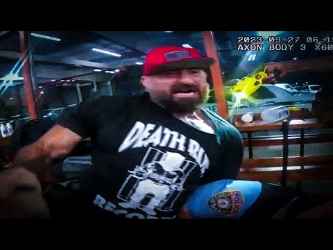 Видео: Владелец спортзала Juiced нападает на четверых полицейских…