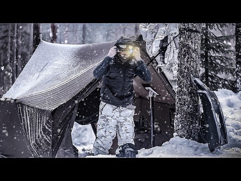 Видео: НОЧЕВКА В  ЛЕСУ в ТЕПЛОЙ ПАЛАТКЕ с ГАМАКОМ • ЗИМНИЙ КЕМПИНГ в МЕТЕЛЬ