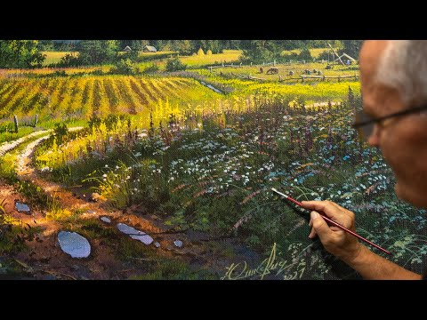 Видео: Как нарисовать полевые цветы. Картина акрилом. Шаг за шагом | урок | Эпизод 5.