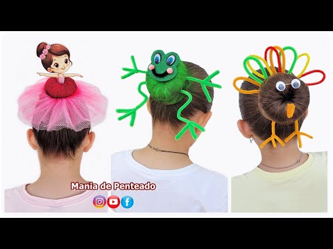 Видео: Веселые прически для сумасшедших волос | День сумасшедших волос | Уроки по прическам для девочек 🥰