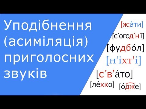 Видео: Уподібнення (асиміляція) приголосних звуків