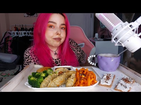 Видео: Дамплинги с овощами мукбанг/еда на камеру mukbang