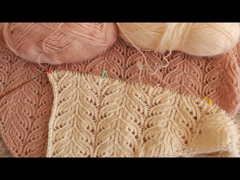 Видео: Кружевной узор спицами 🦚 Knitting lace pattern