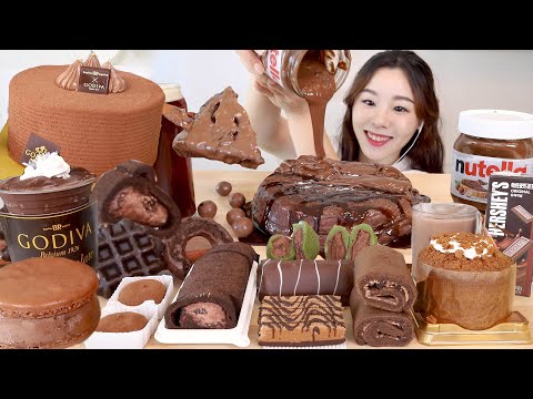 Видео: SUB) ASMR Шоколадная вечеринка Мукбанг 🍫 Торт мороженое, Макарон, Круглосуточный магазин Десерт